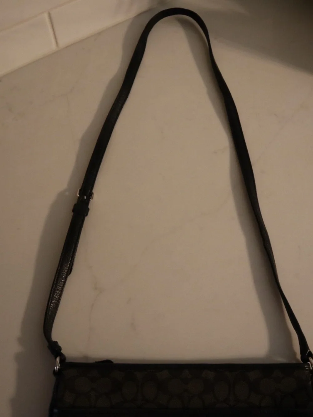 Coach Black and Brown Signature Shoulder Bag